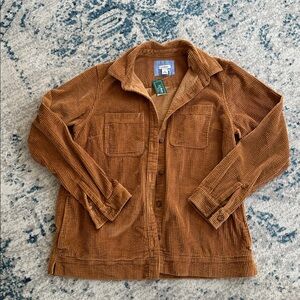 LL Bean Corduroy Shirt Jacket Womens Small Chore Work
